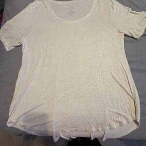 Women's Short Sleeve Speckled Tee - Cream
